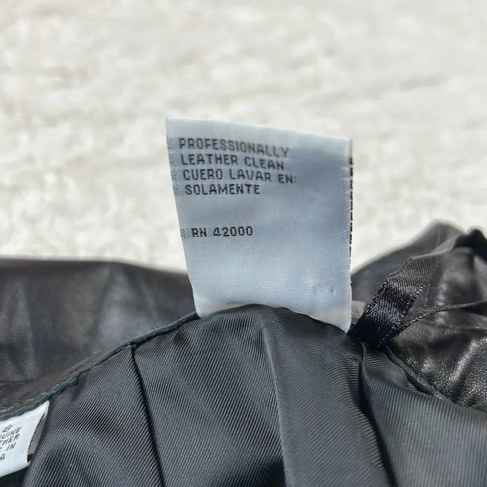 Jaclyn Smith classic black leather pencil‎ skirt, size 8